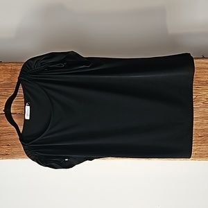 Calvin Klein tie shoulder black top blouse